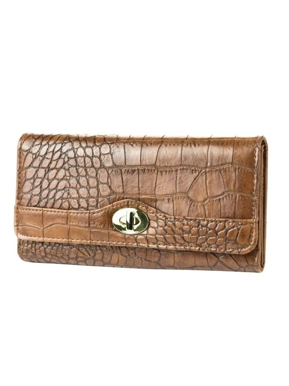 💯 Kenneth Cole Reaction Crocodile File Master Clutch Wallet 💯